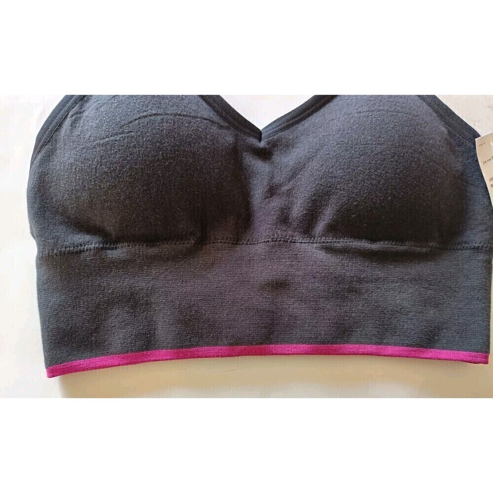 Leading Lady Nursing Bra W Pads Size Small Black Pink Trim Wireles Maternity New - Picture 6 of 6